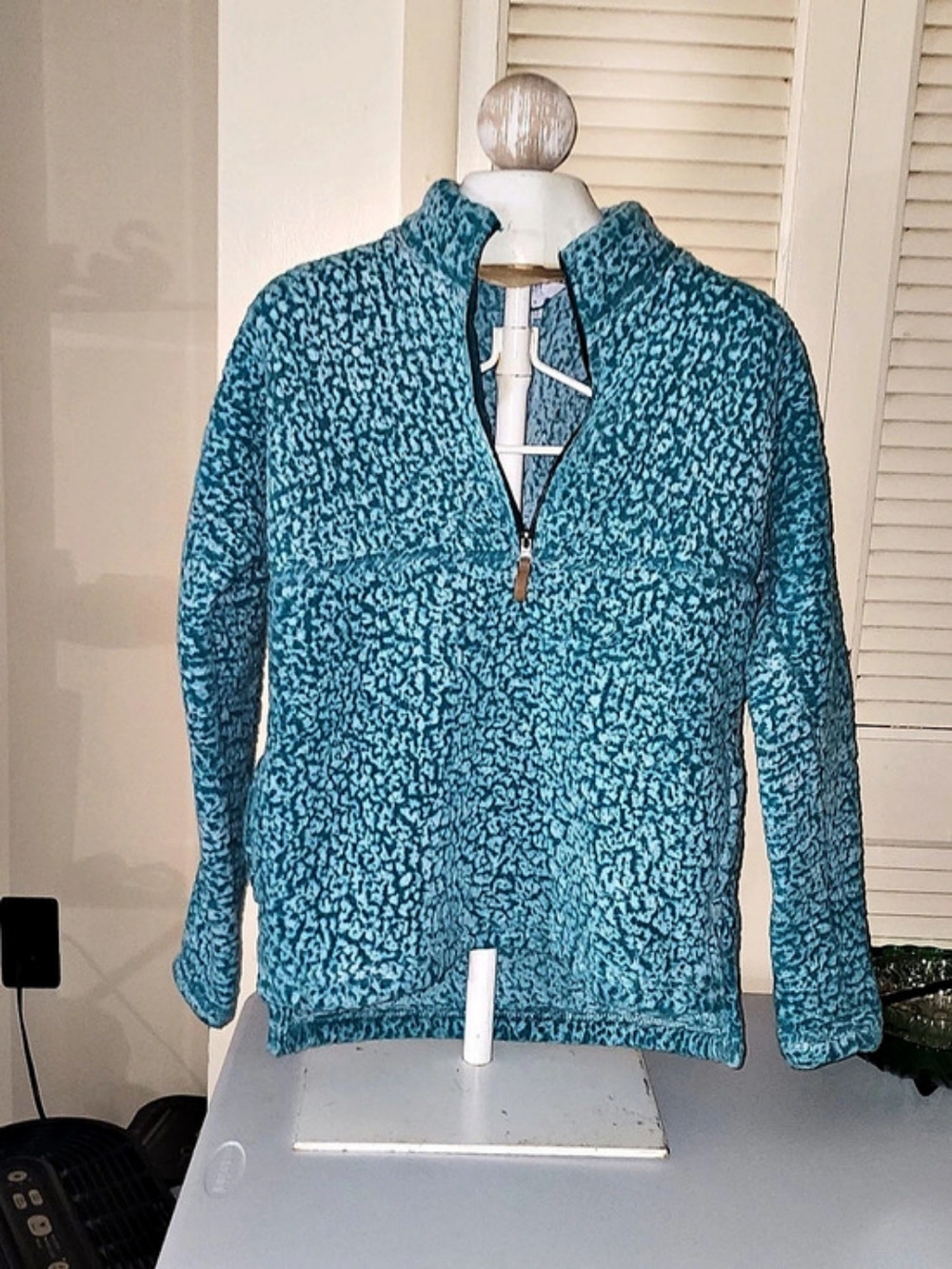 Time and Tru Women's Small Blue Quarter-Zip Fleece